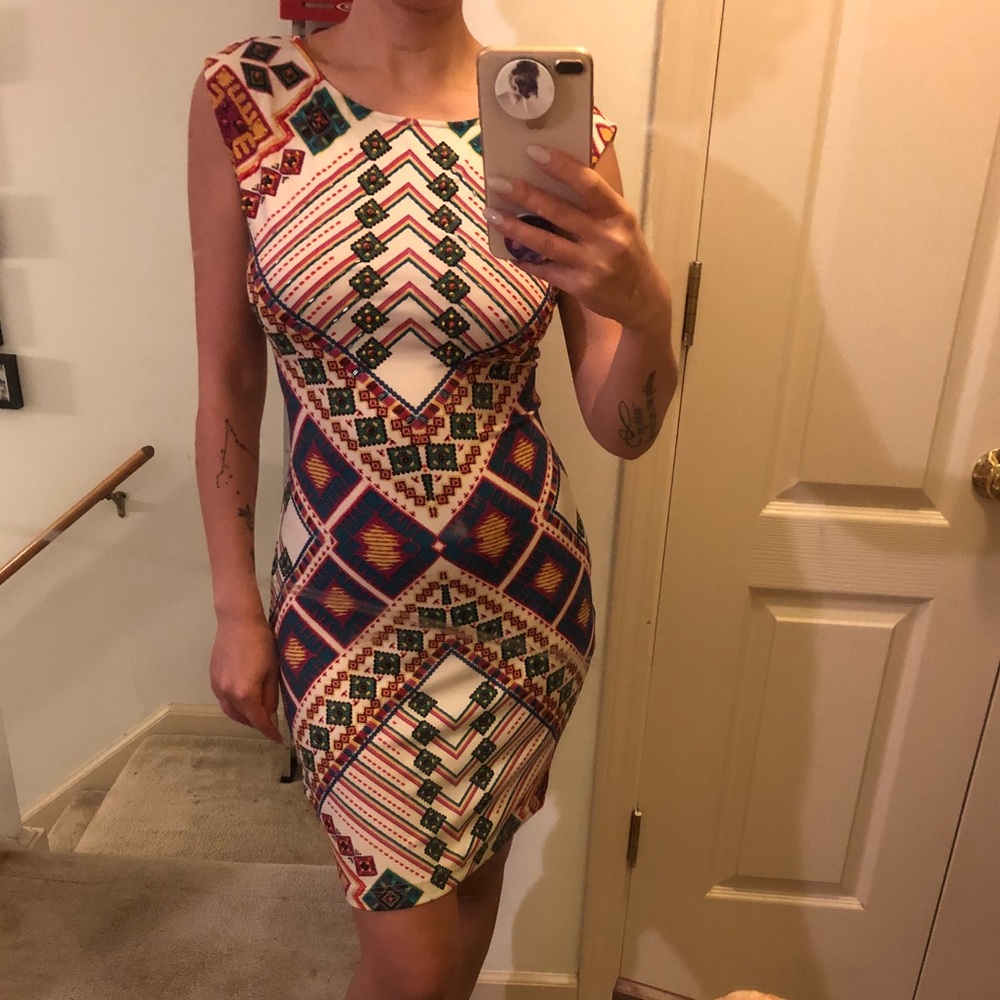 Open back body con dress